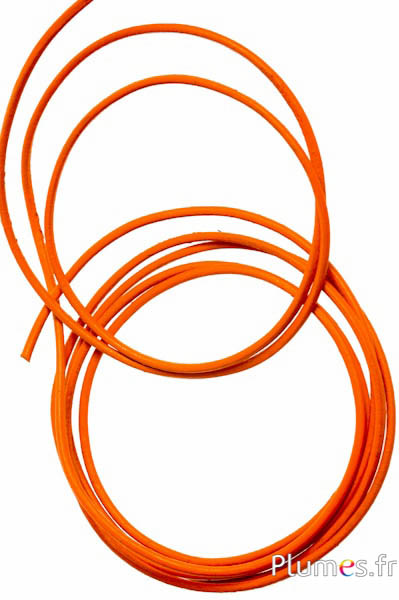 Leren veter - dikte 2 mm - oranje